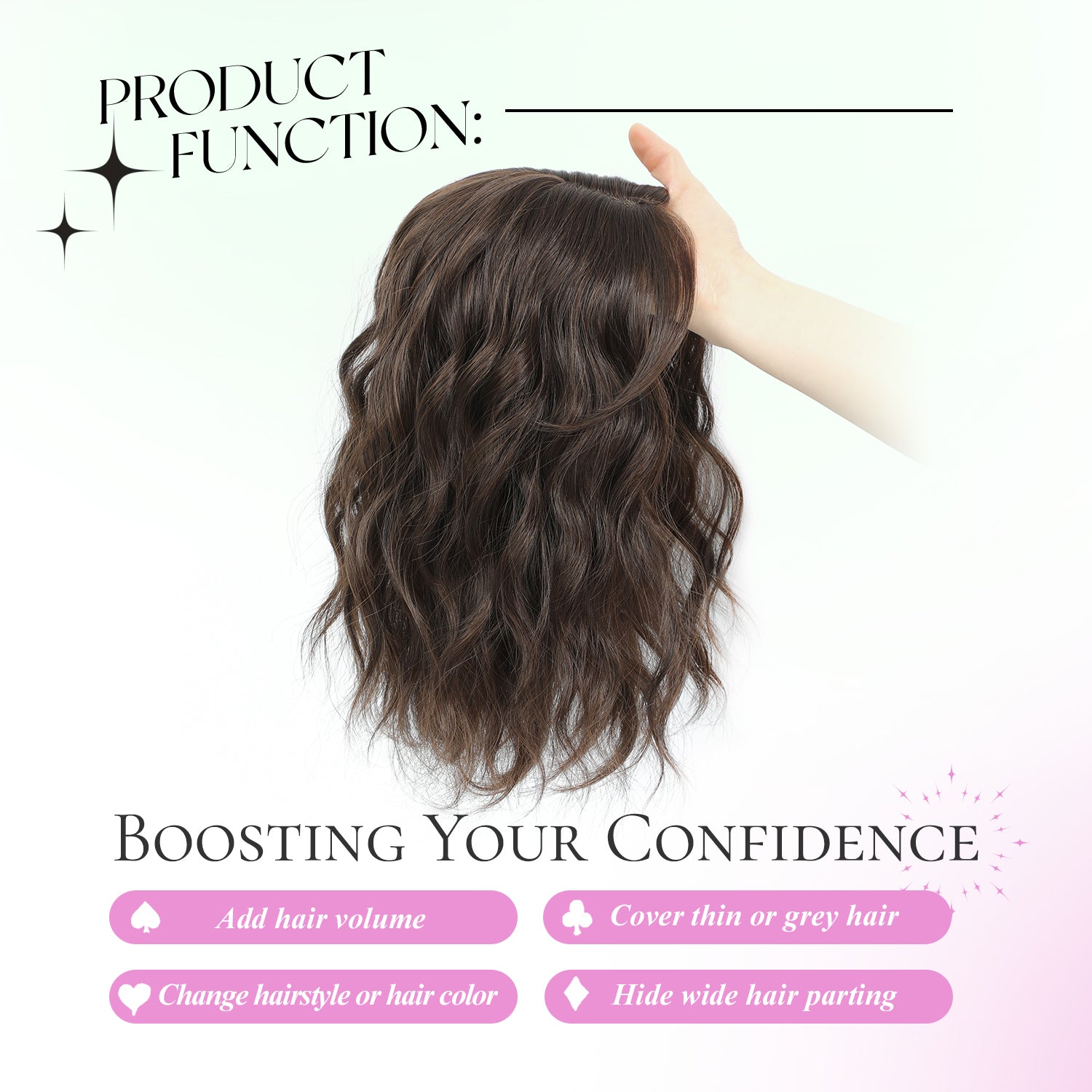 11"Short Wavy Hair Topper for Women with Thinning Hair-Cris