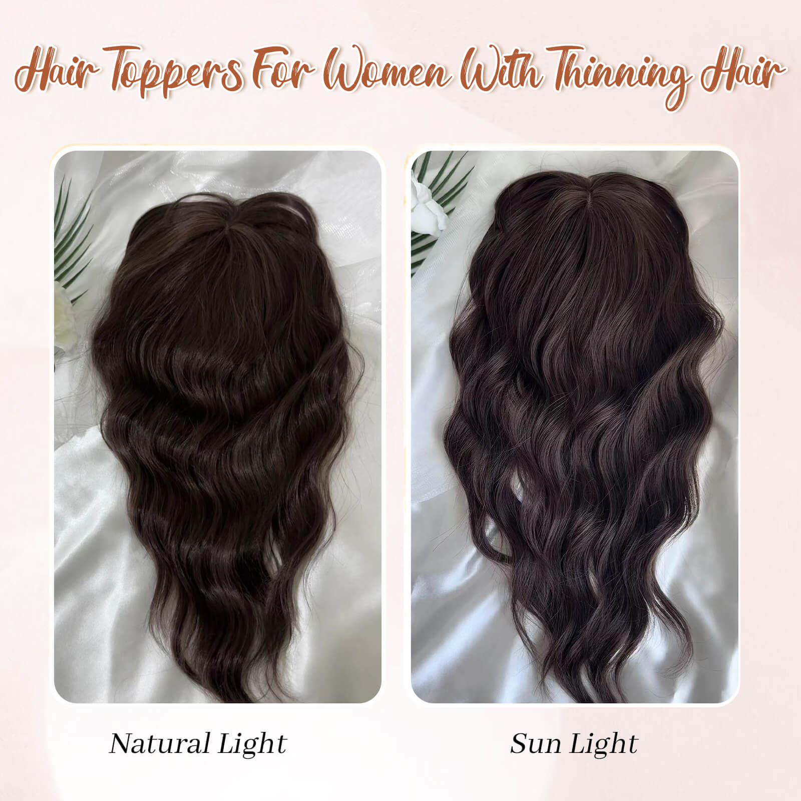14inch Short Wavy Hair Topper with 5 Clips for Wearing Stable-Bella