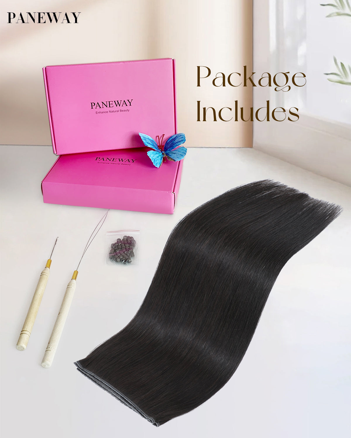 OVO Butterfly Dual-Sided Weft Hair Extensions Real Human Hair