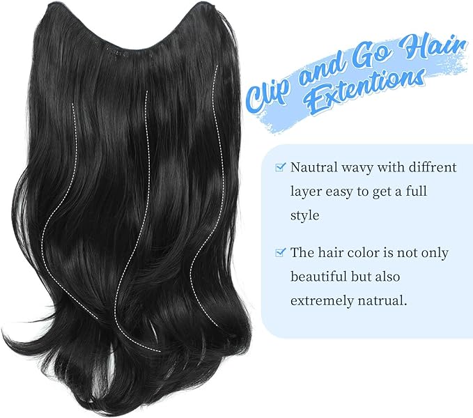 20inch Clip in hair extensions Body Wavy with Natural Layers