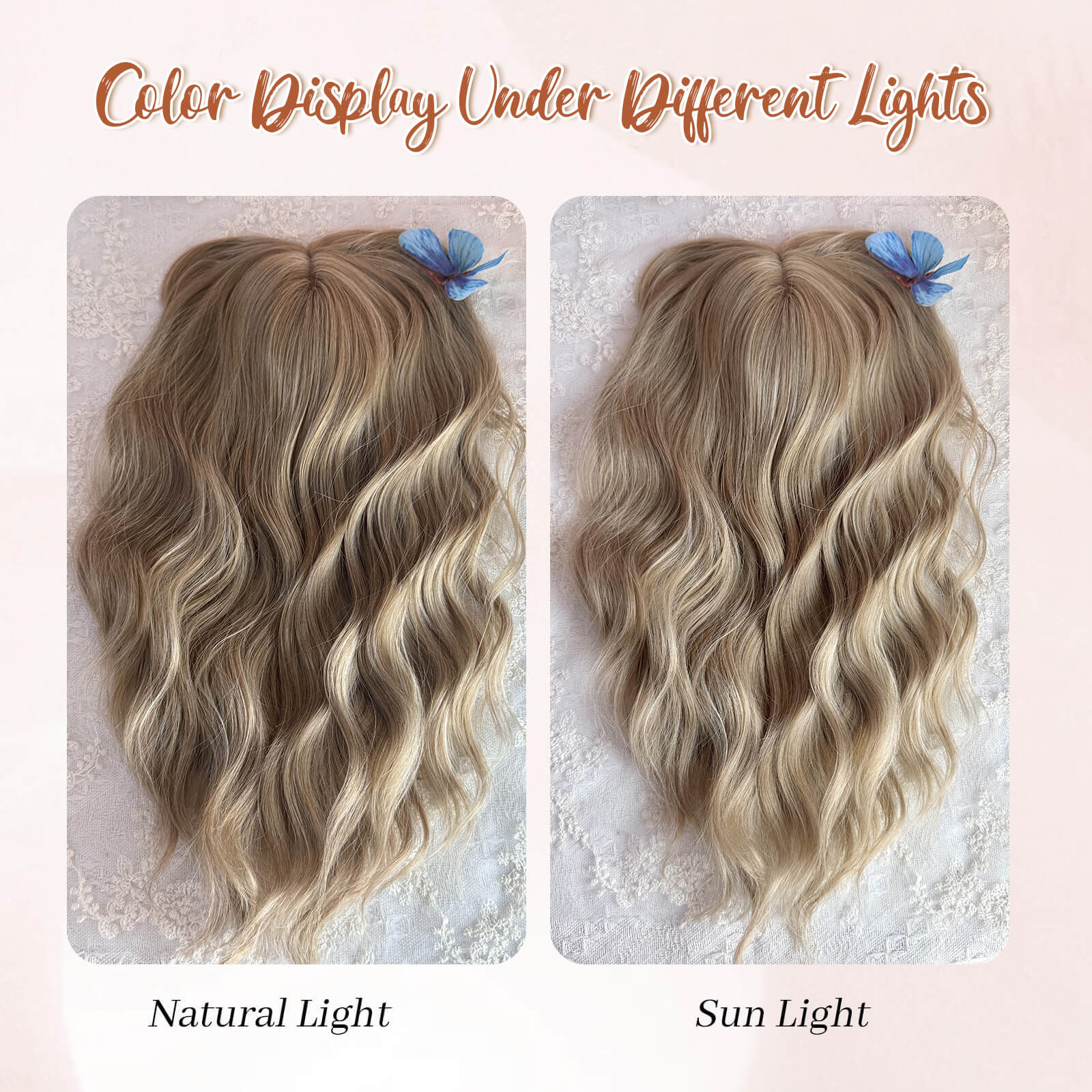 14inch Short Wavy Hair Topper with 5 Clips for Wearing Stable-Bella