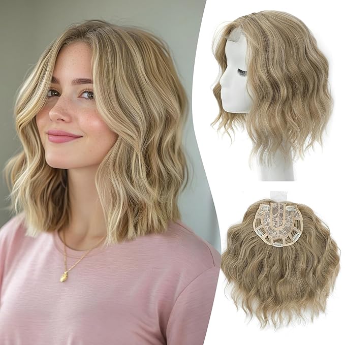 10inch Short Wavy Clip in Hair Topper for Women-Star
