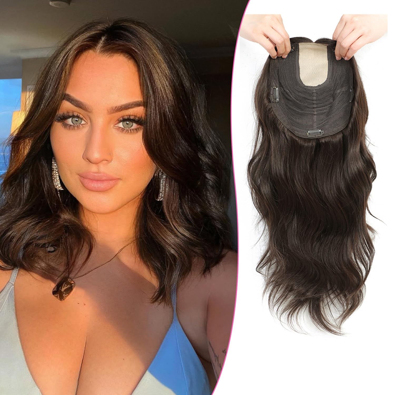 9x9inch Skin Scalp Human Hair Toppers 14inch