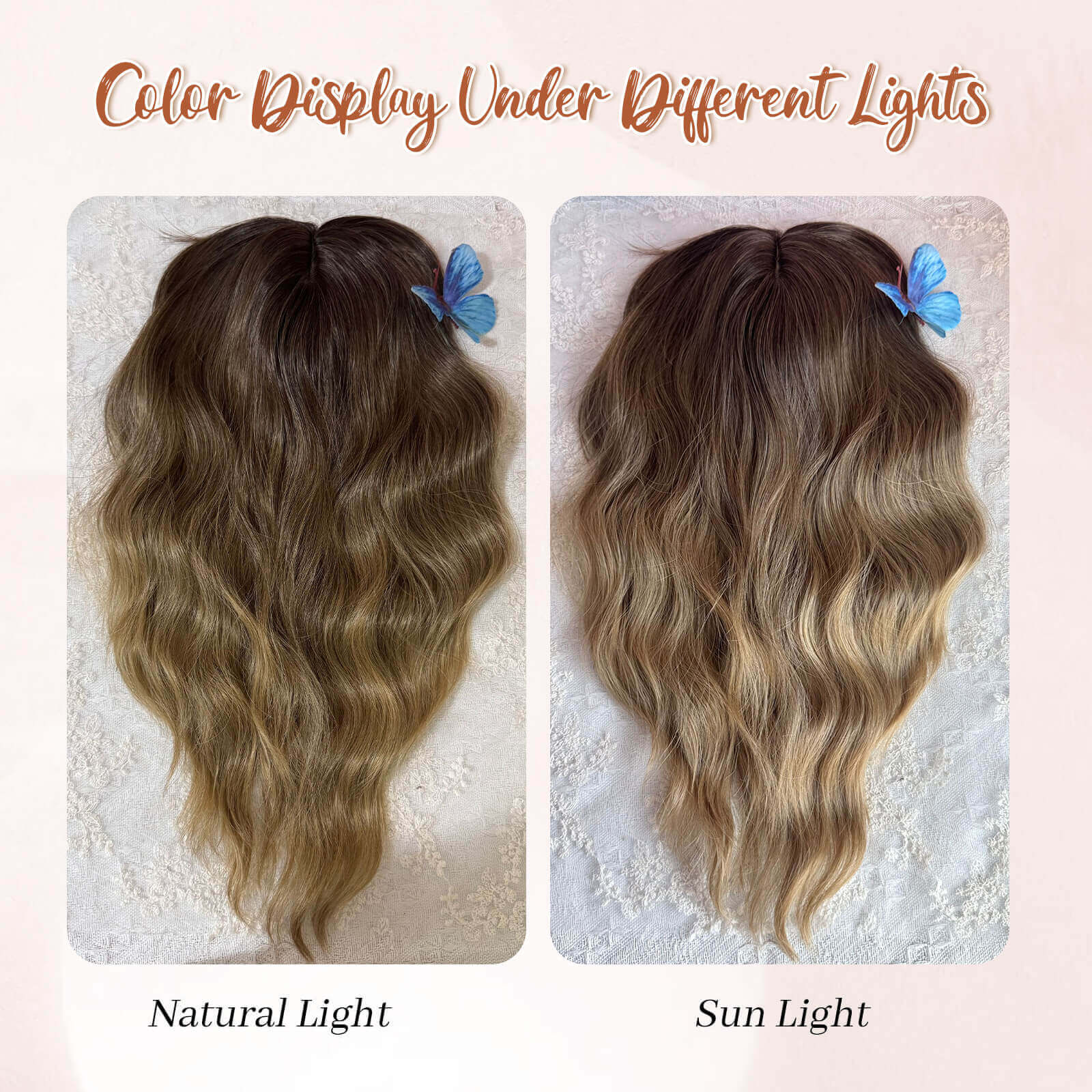 14inch Short Wavy Hair Topper with 5 Clips for Wearing Stable-Bella