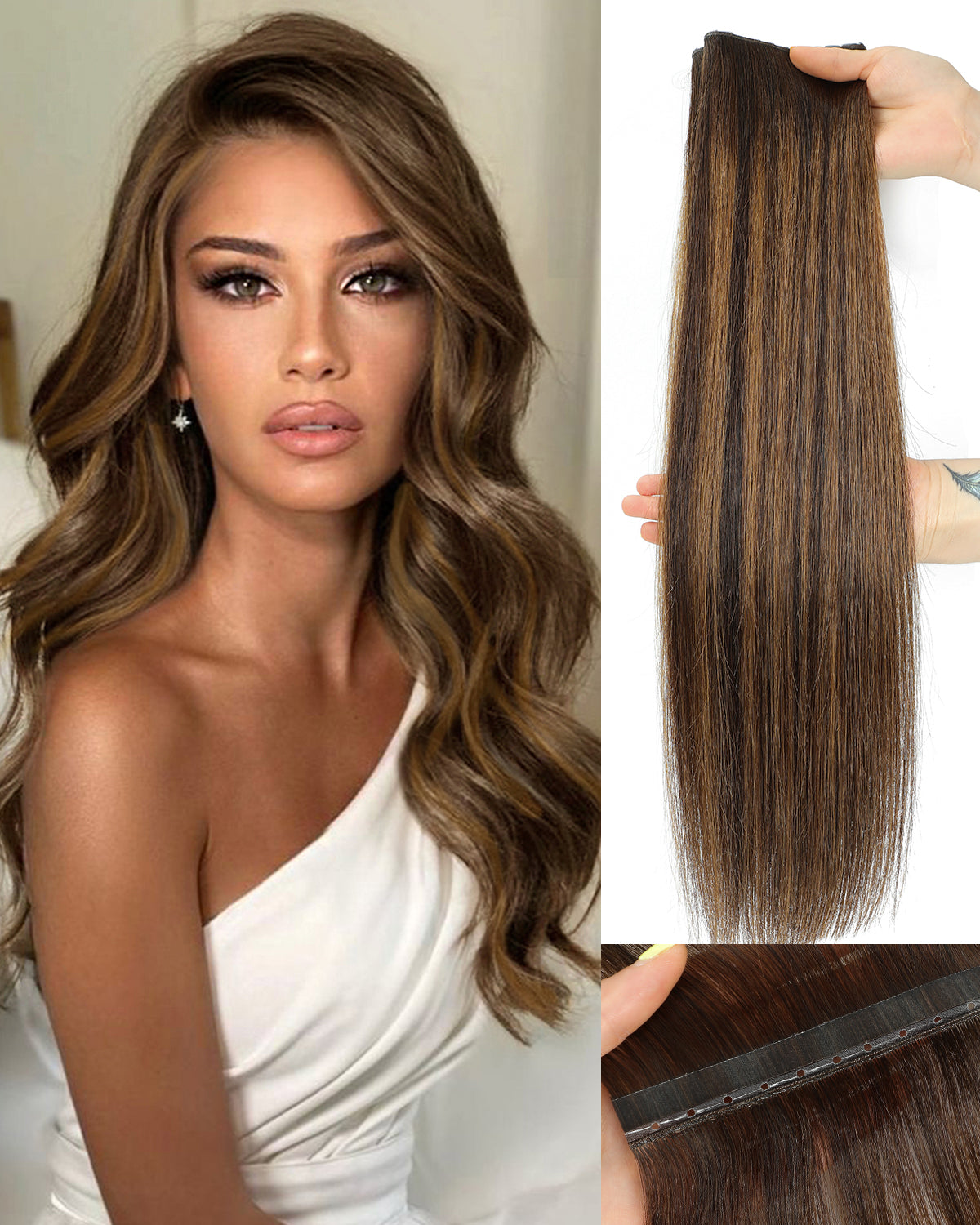 OVO Butterfly Dual-Sided Weft Hair Extensions Real Human Hair