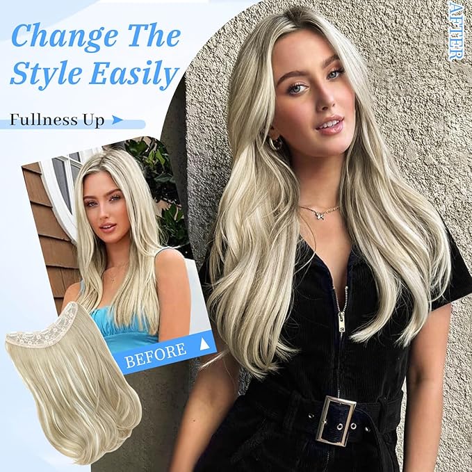 20inch Clip in hair extensions Body Wavy with Natural Layers