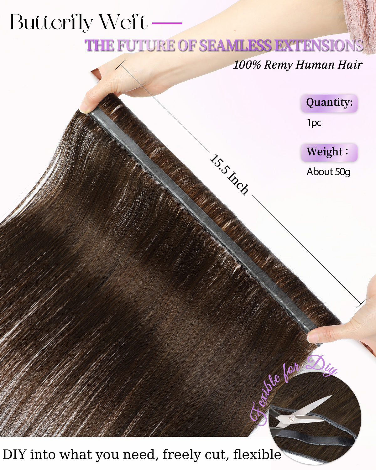 OVO Butterfly Dual-Sided Weft Hair Extensions Real Human Hair