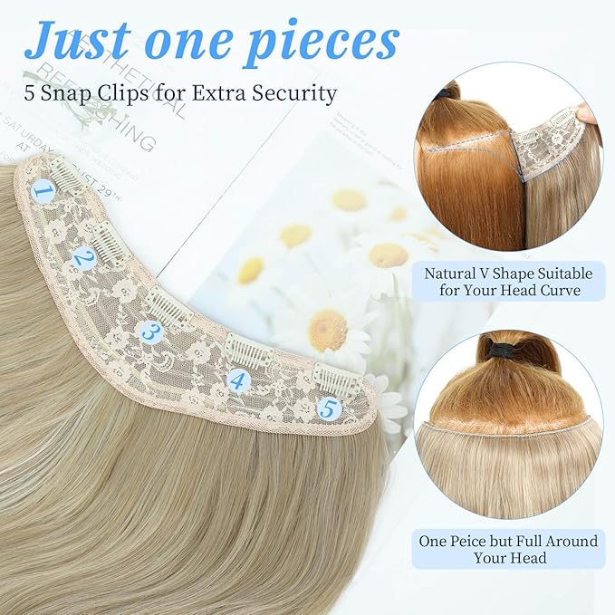 20inch Clip in hair extensions Body Wavy with Natural Layers