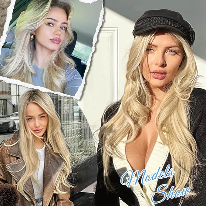 20inch Clip in hair extensions Body Wavy with Natural Layers