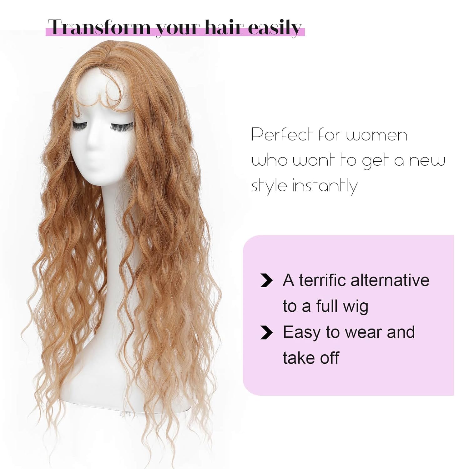 PANEWAY 26"Women's Synthetic Long Curly Hair Extensions, for Adding Volume