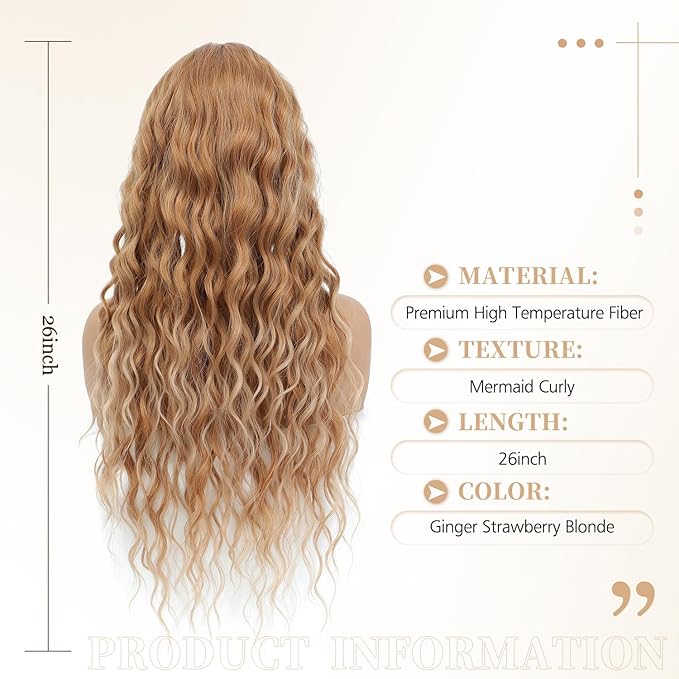 PANEWAY 26"Women's Synthetic Long Curly Hair Extensions, for Adding Volume