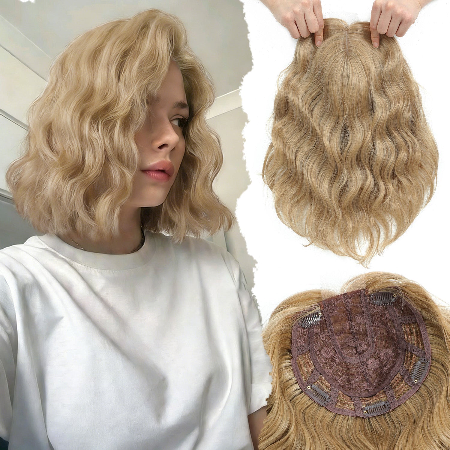 11"Short Wavy Hair Topper for Women with Thinning Hair-Cris