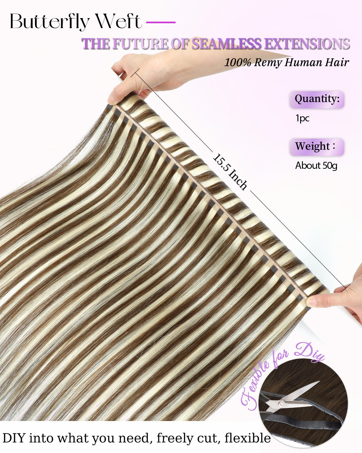 OVO Butterfly Dual-Sided Weft Hair Extensions Real Human Hair