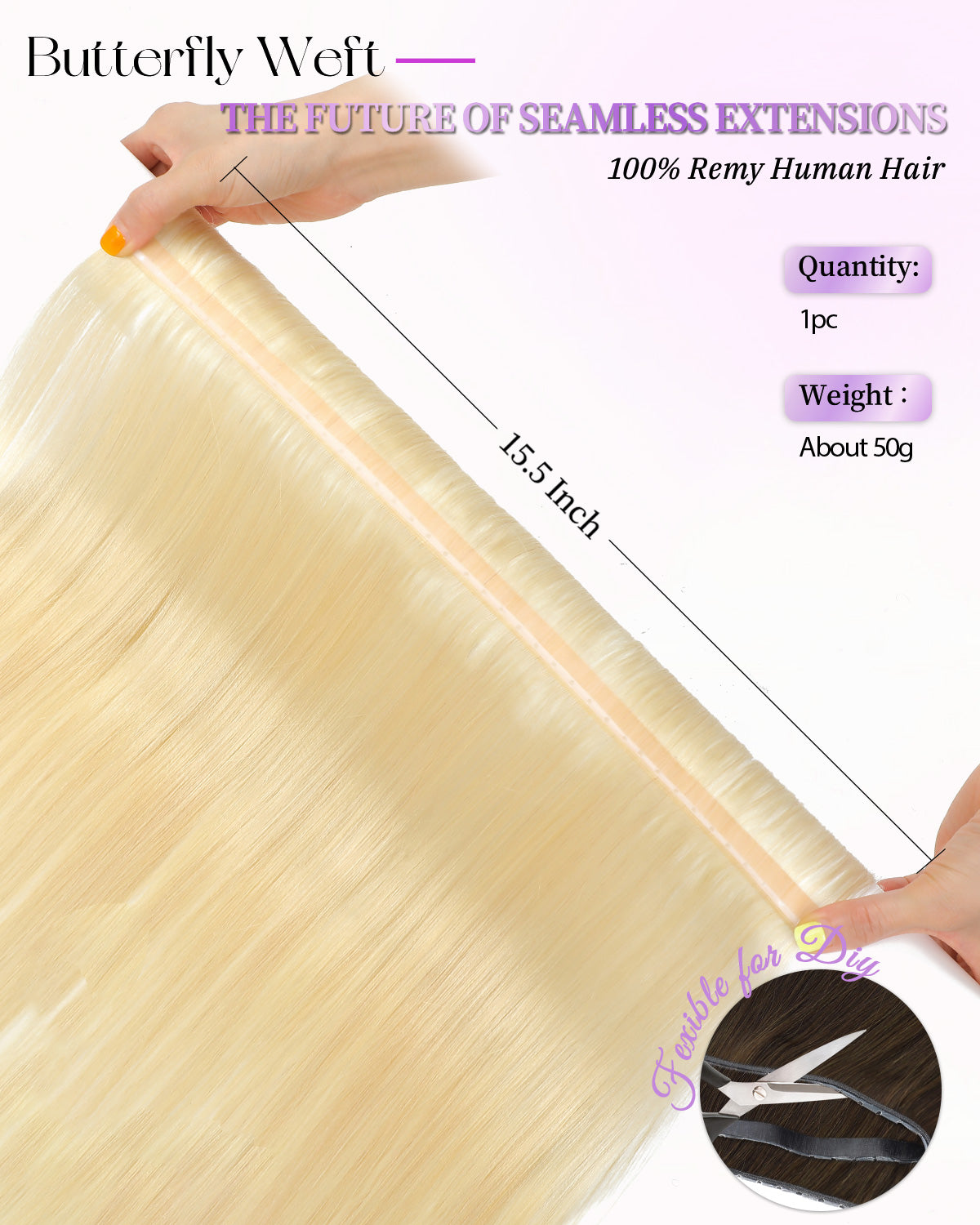 OVO Butterfly Dual-Sided Weft Hair Extensions Real Human Hair