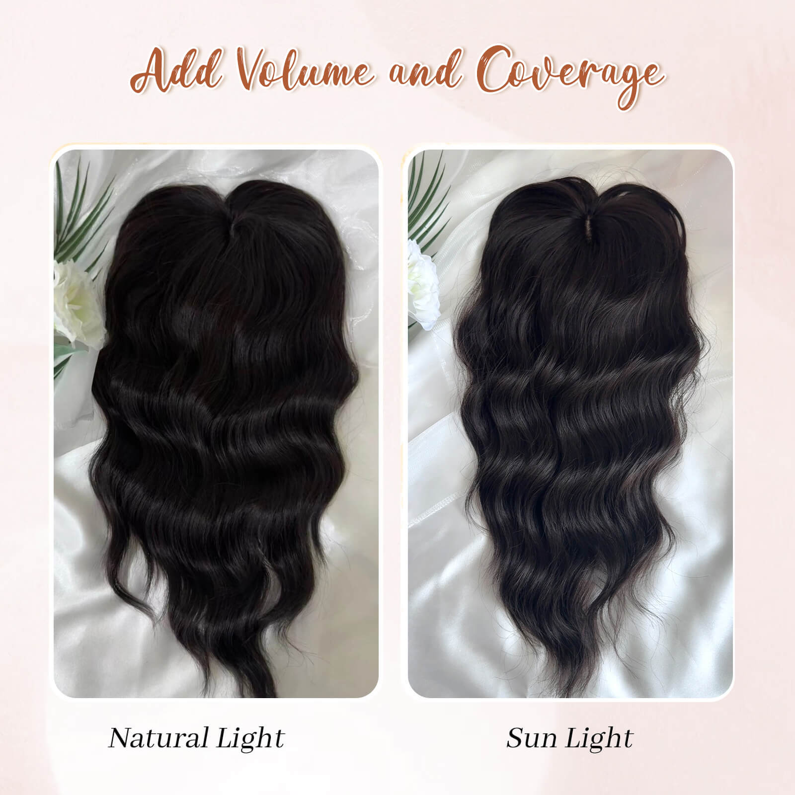 14inch Short Wavy Hair Topper with 5 Clips for Wearing Stable-Bella