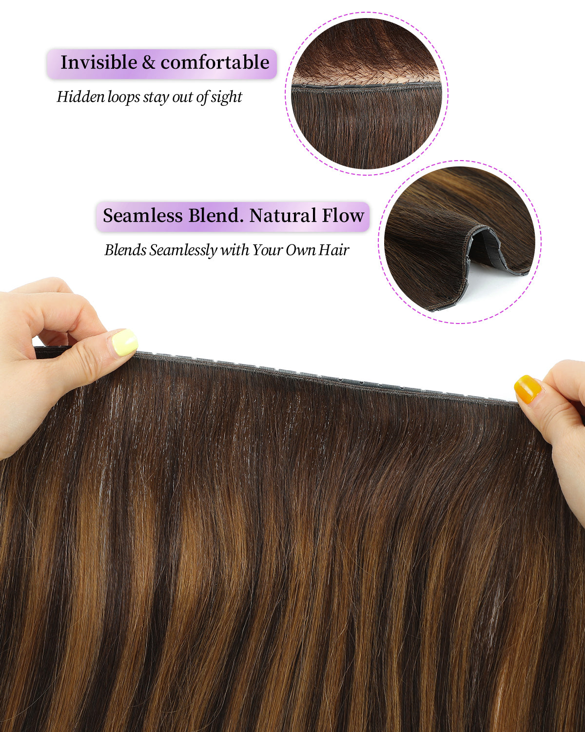 OVO Butterfly Dual-Sided Weft Hair Extensions Real Human Hair