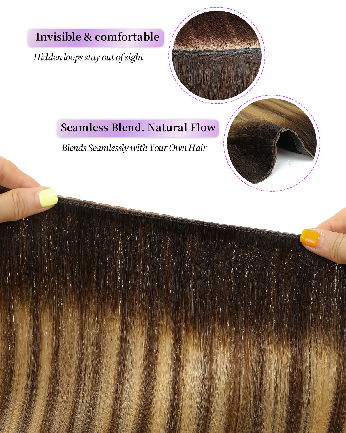 OVO Butterfly Dual-Sided Weft Hair Extensions Real Human Hair