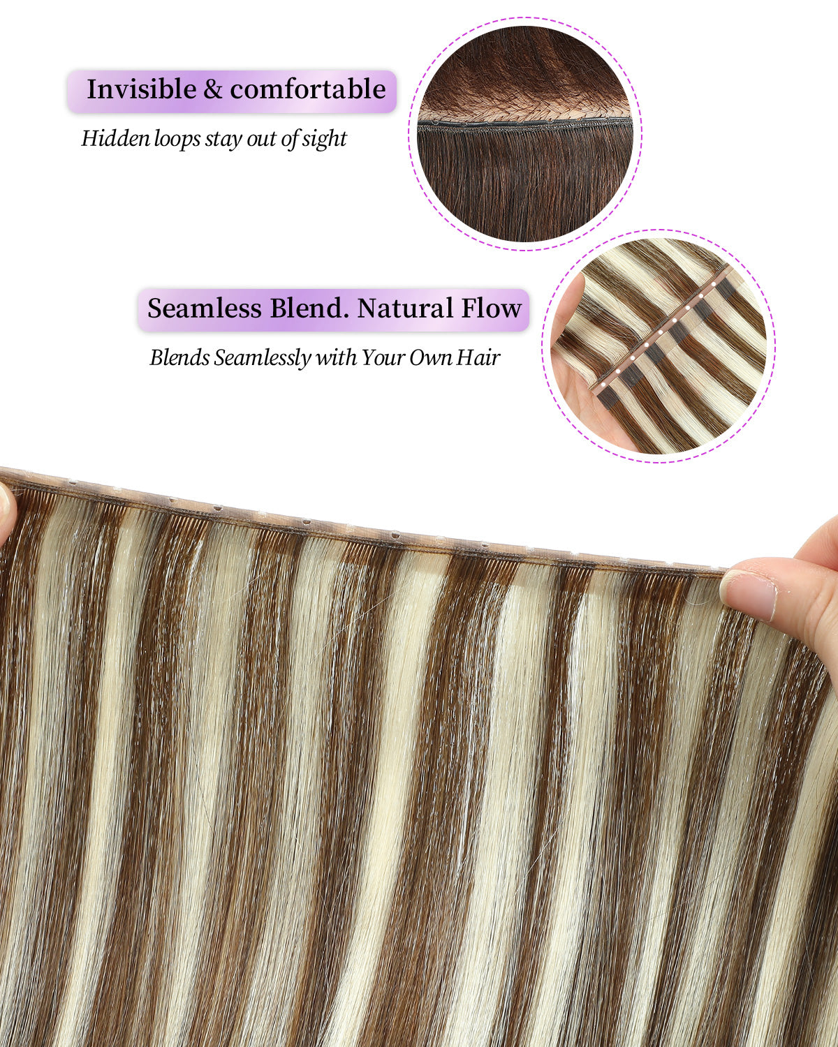 OVO Butterfly Dual-Sided Weft Hair Extensions Real Human Hair