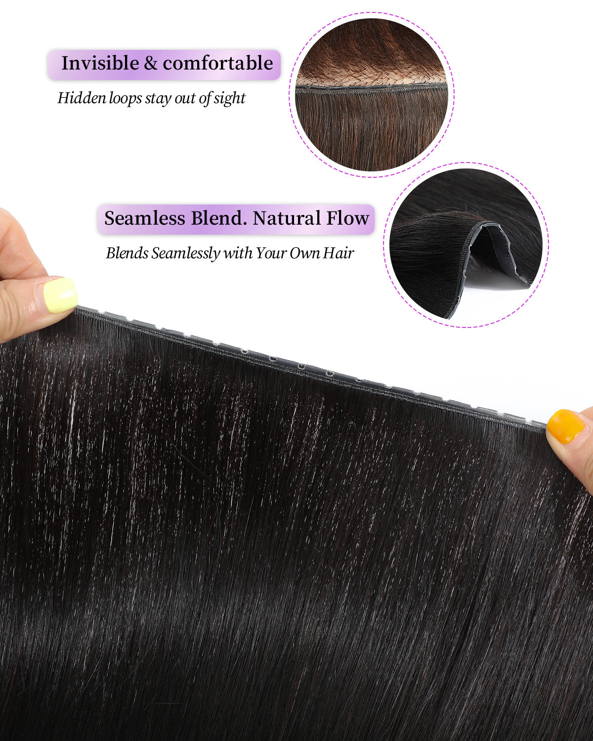 OVO Butterfly Dual-Sided Weft Hair Extensions Real Human Hair
