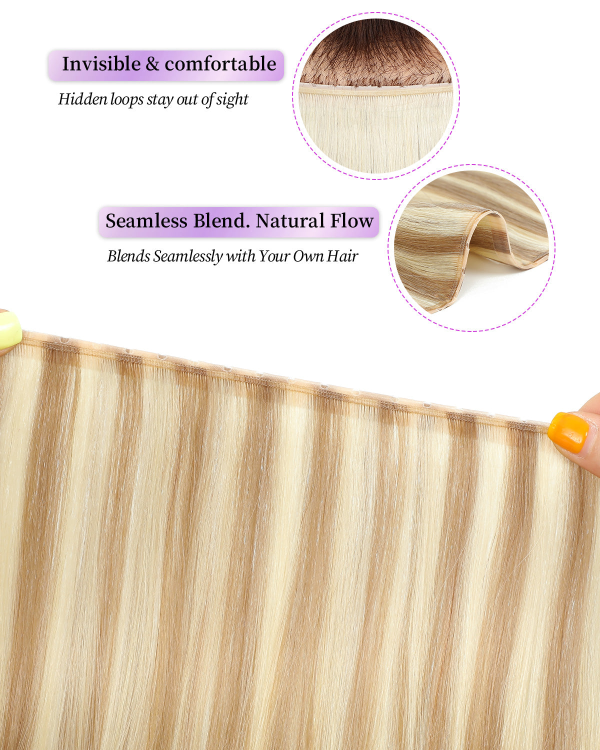 OVO Butterfly Dual-Sided Weft Hair Extensions Real Human Hair