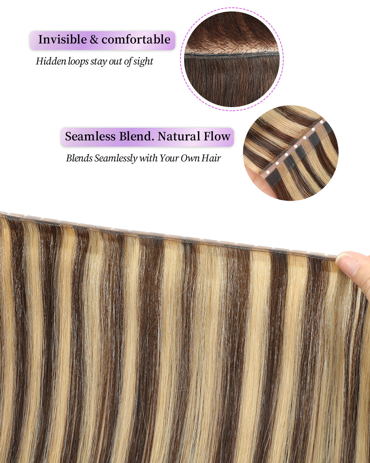 OVO Butterfly Dual-Sided Weft Hair Extensions Real Human Hair