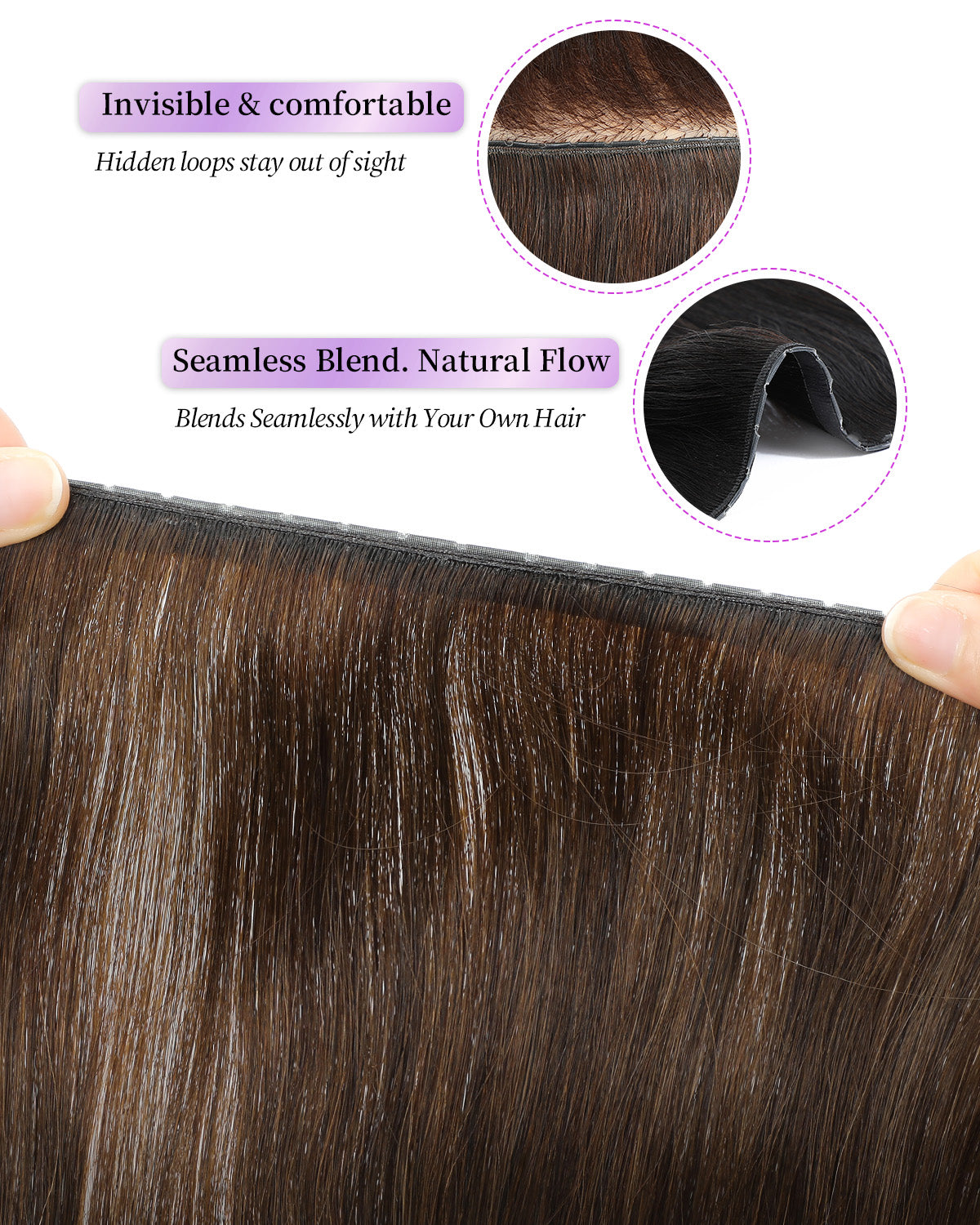 OVO Butterfly Dual-Sided Weft Hair Extensions Real Human Hair