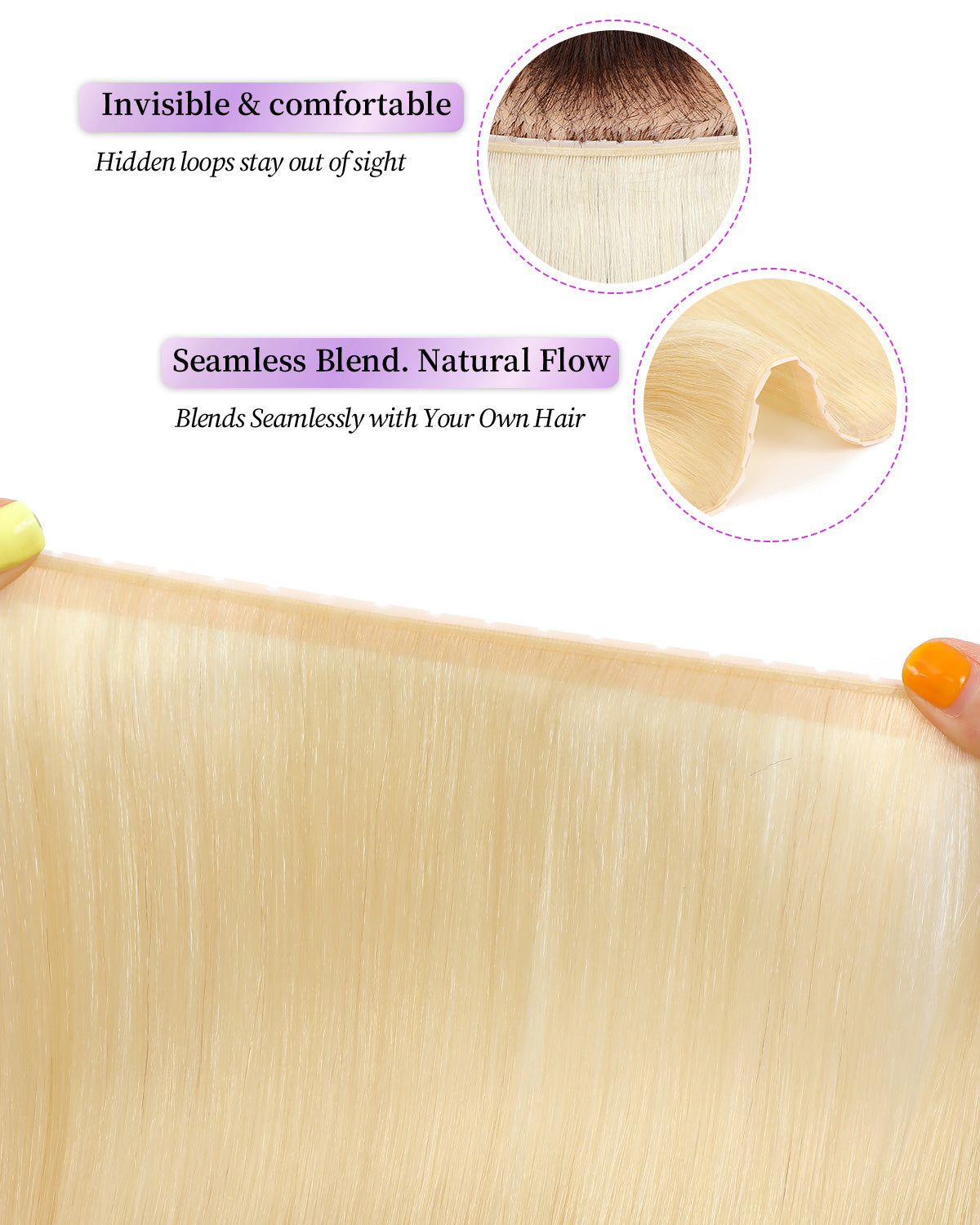 OVO Butterfly Dual-Sided Weft Hair Extensions Real Human Hair