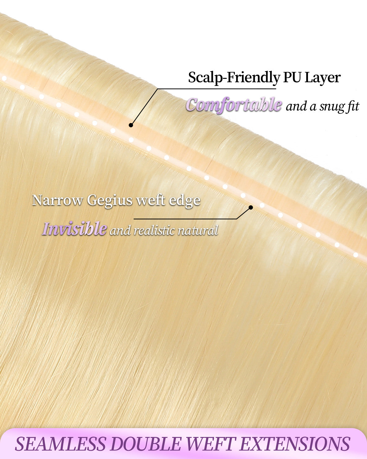 OVO Butterfly Dual-Sided Weft Hair Extensions Real Human Hair