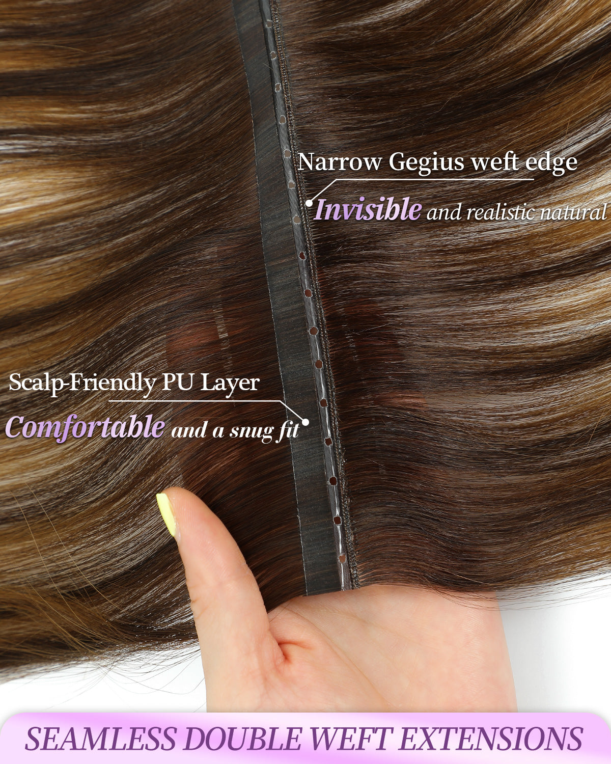 OVO Butterfly Dual-Sided Weft Hair Extensions Real Human Hair