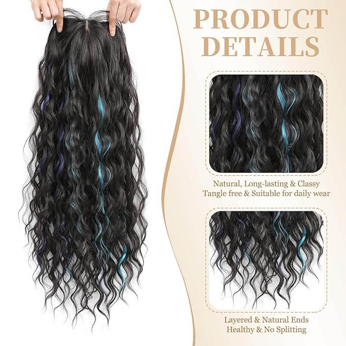PANEWAY 26"Women's Synthetic Long Curly Hair Extensions, for Adding Volume