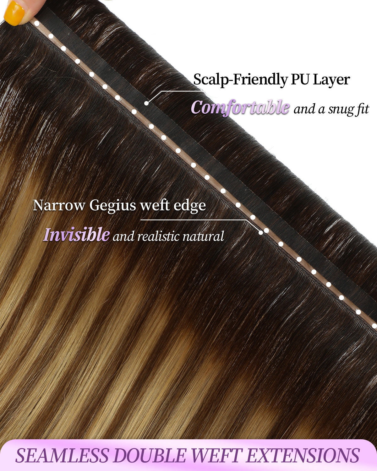 OVO Butterfly Dual-Sided Weft Hair Extensions Real Human Hair
