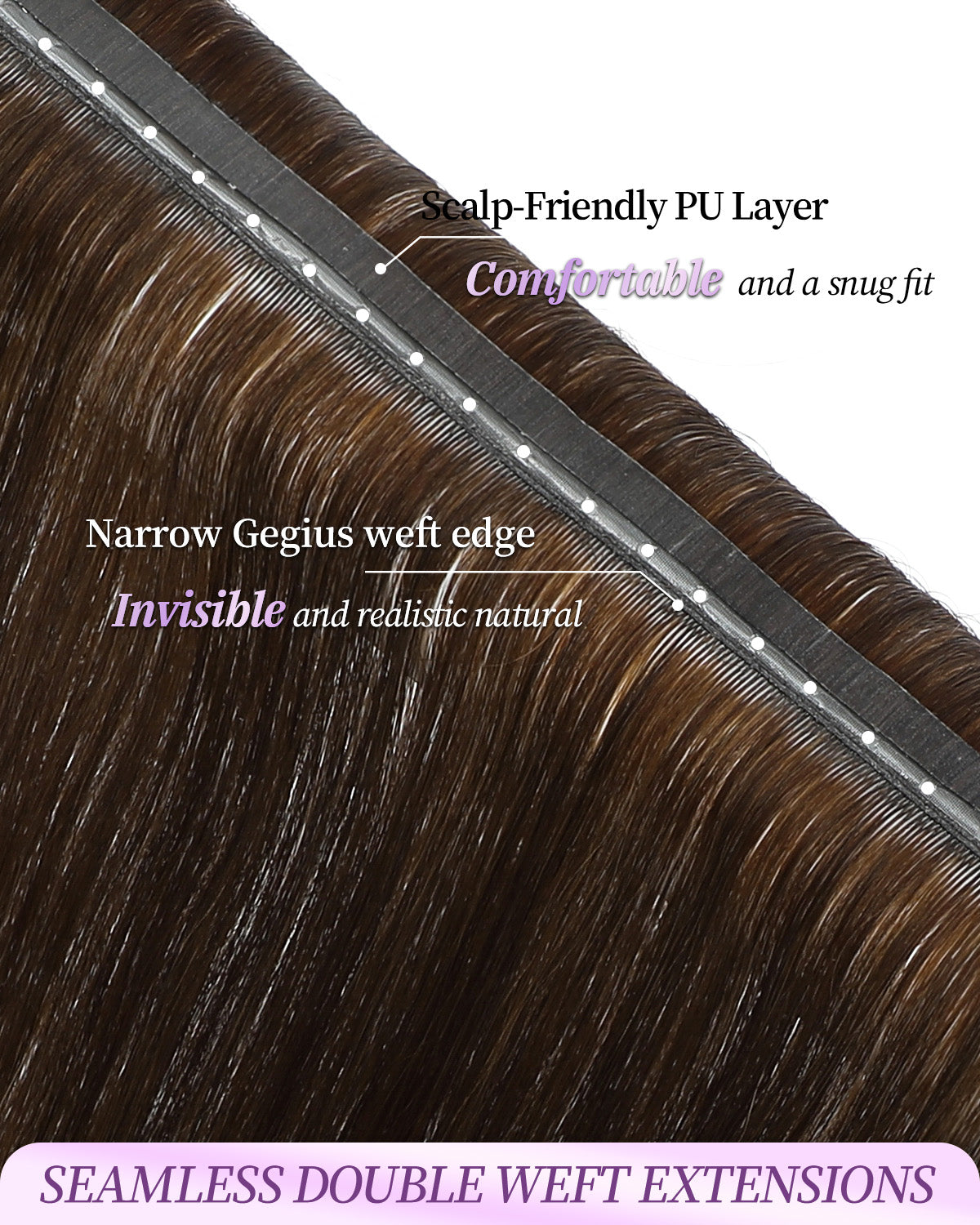 OVO Butterfly Dual-Sided Weft Hair Extensions Real Human Hair