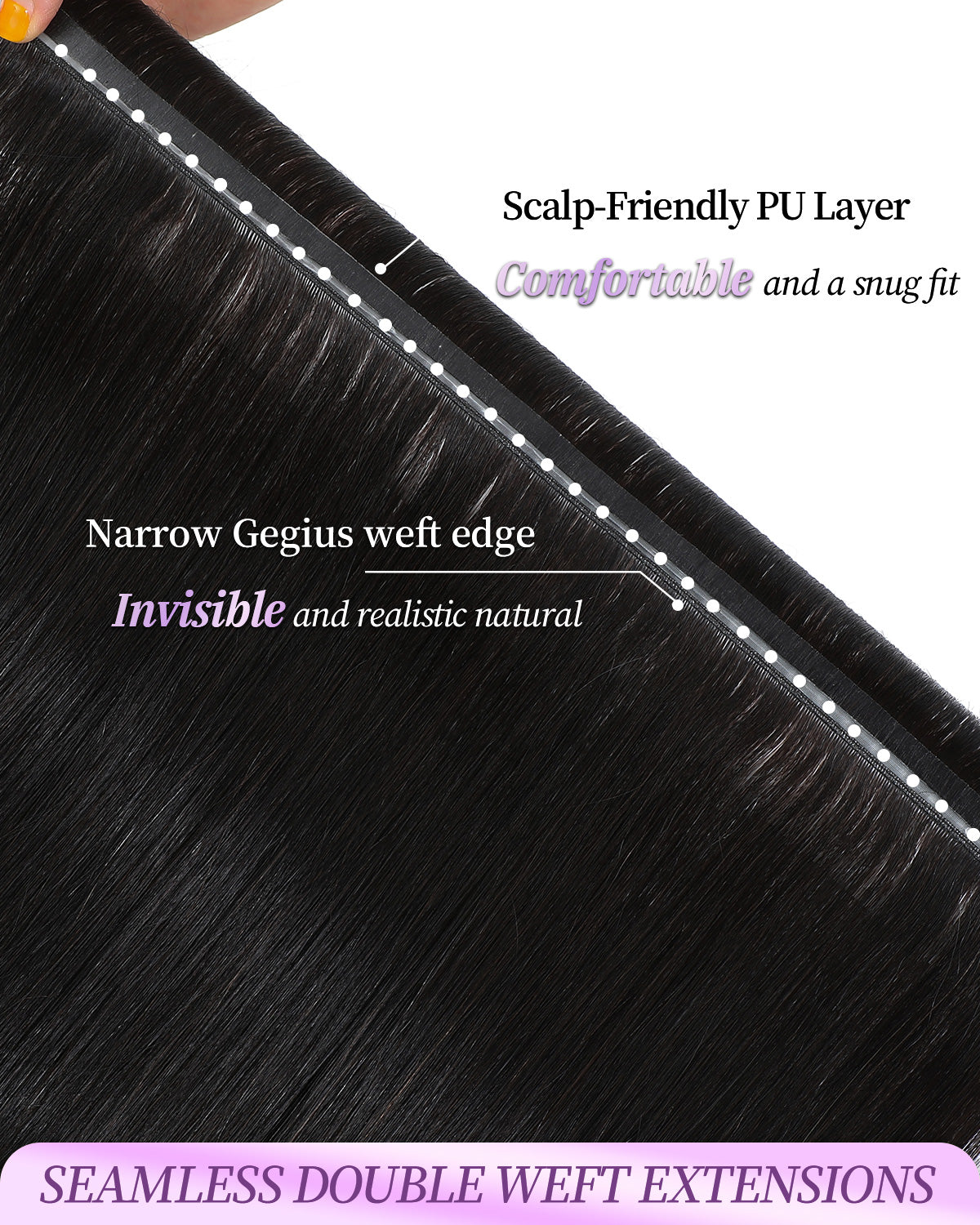 OVO Butterfly Dual-Sided Weft Hair Extensions Real Human Hair