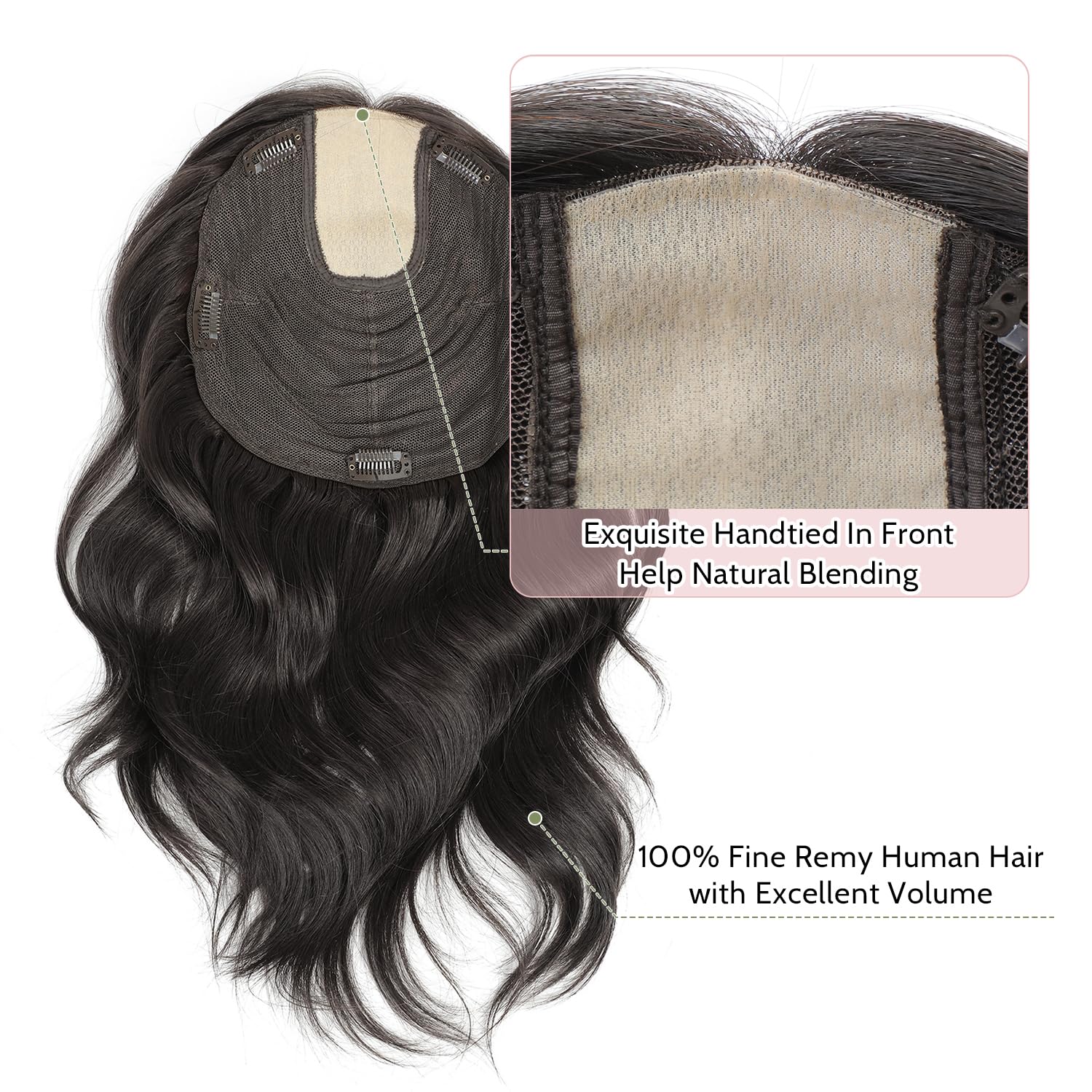 9x9inch Skin Scalp Human Hair Toppers 14inch