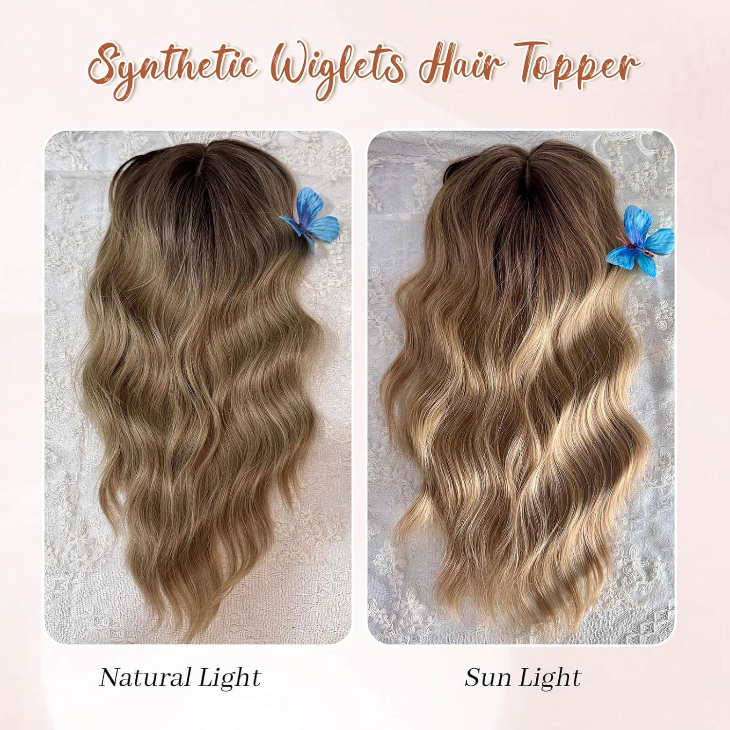 14inch Short Wavy Hair Topper with 5 Clips for Wearing Stable-Bella