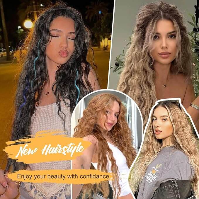 PANEWAY 26"Women's Synthetic Long Curly Hair Extensions, for Adding Volume