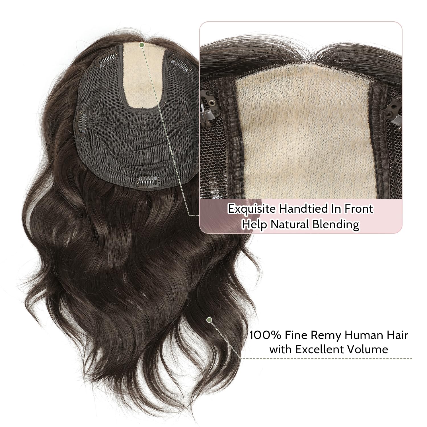 9x9inch Skin Scalp Human Hair Toppers 14inch