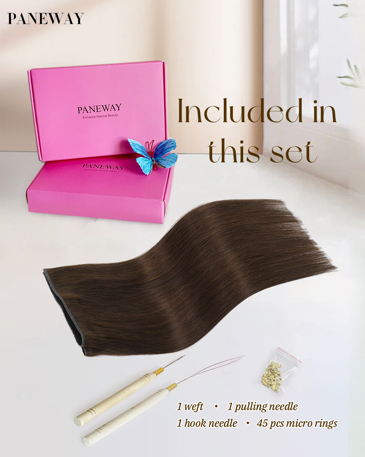 OVO Butterfly Dual-Sided Weft Hair Extensions Real Human Hair