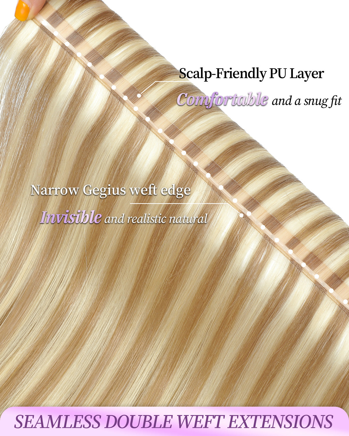 OVO Butterfly Dual-Sided Weft Hair Extensions Real Human Hair