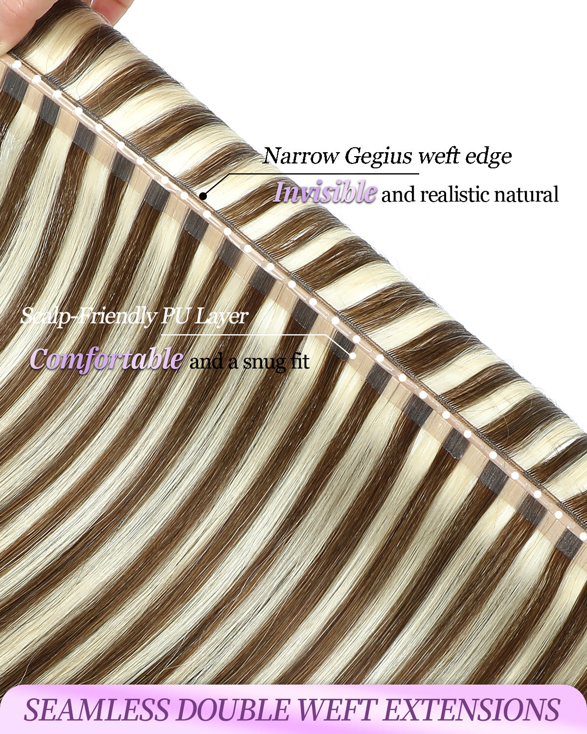 OVO Butterfly Dual-Sided Weft Hair Extensions Real Human Hair