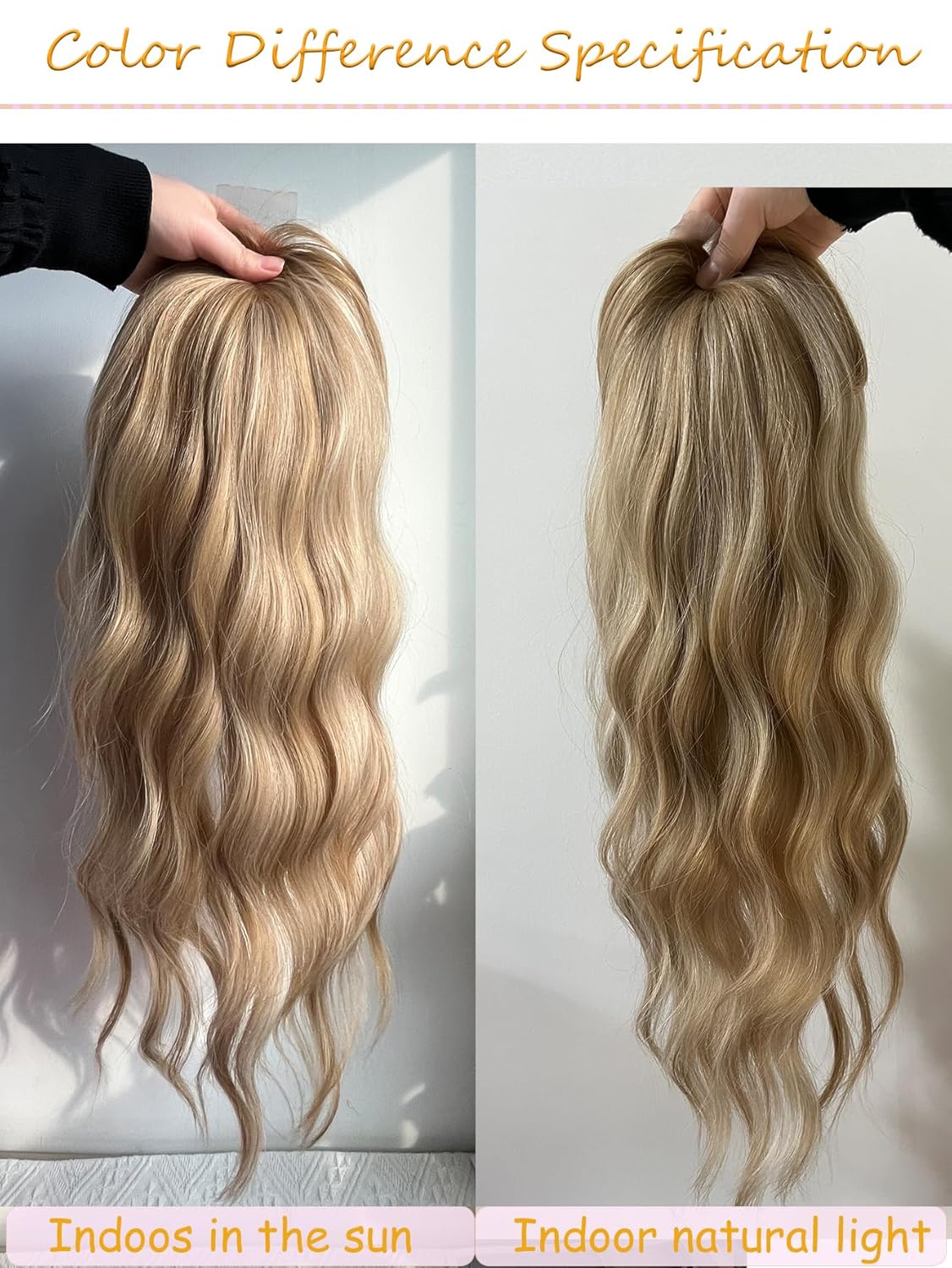20" Wavy Curly Synthetic Hair Topper with 6.5x6.5inch Base