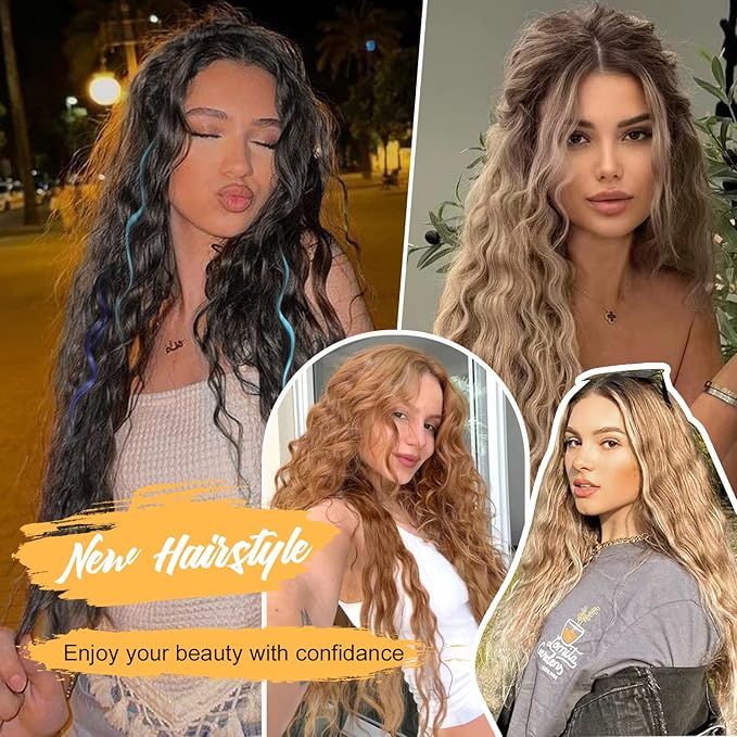 PANEWAY 26"Women's Synthetic Long Curly Hair Extensions, for Adding Volume