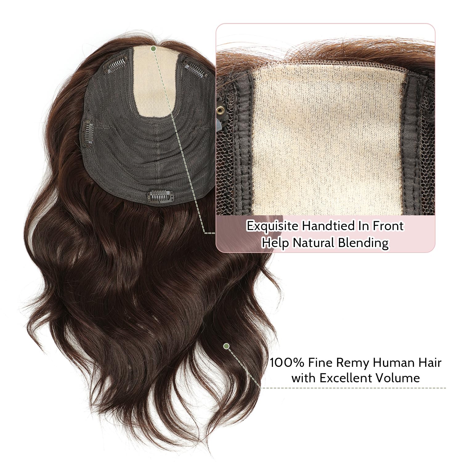 9x9inch Skin Scalp Human Hair Toppers 14inch