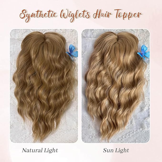 14inch Short Wavy Hair Topper with 5 Clips for Wearing Stable-Bella