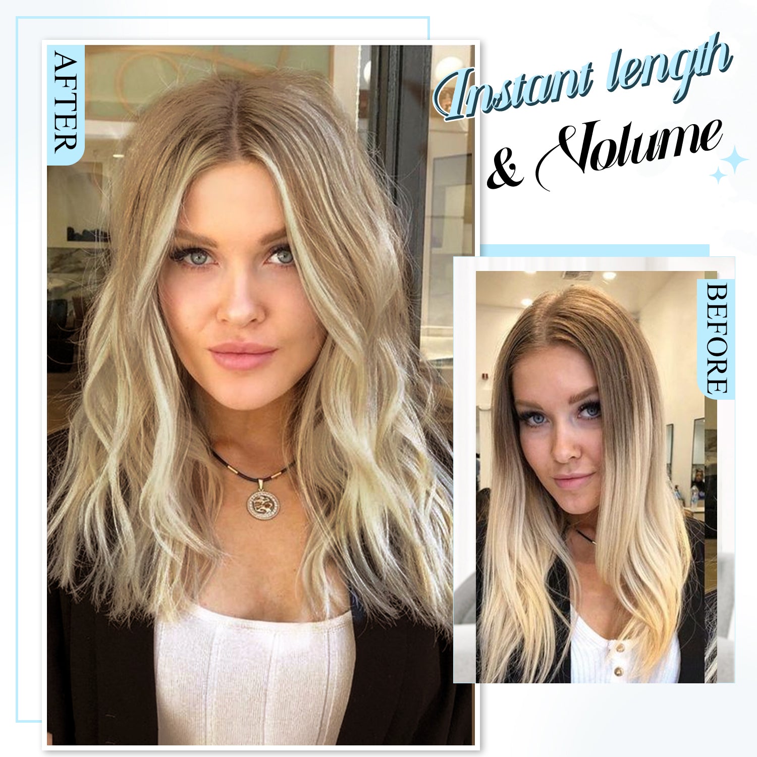 4PCS Clip in Hair Extensions Wavy Styles with Multi colors