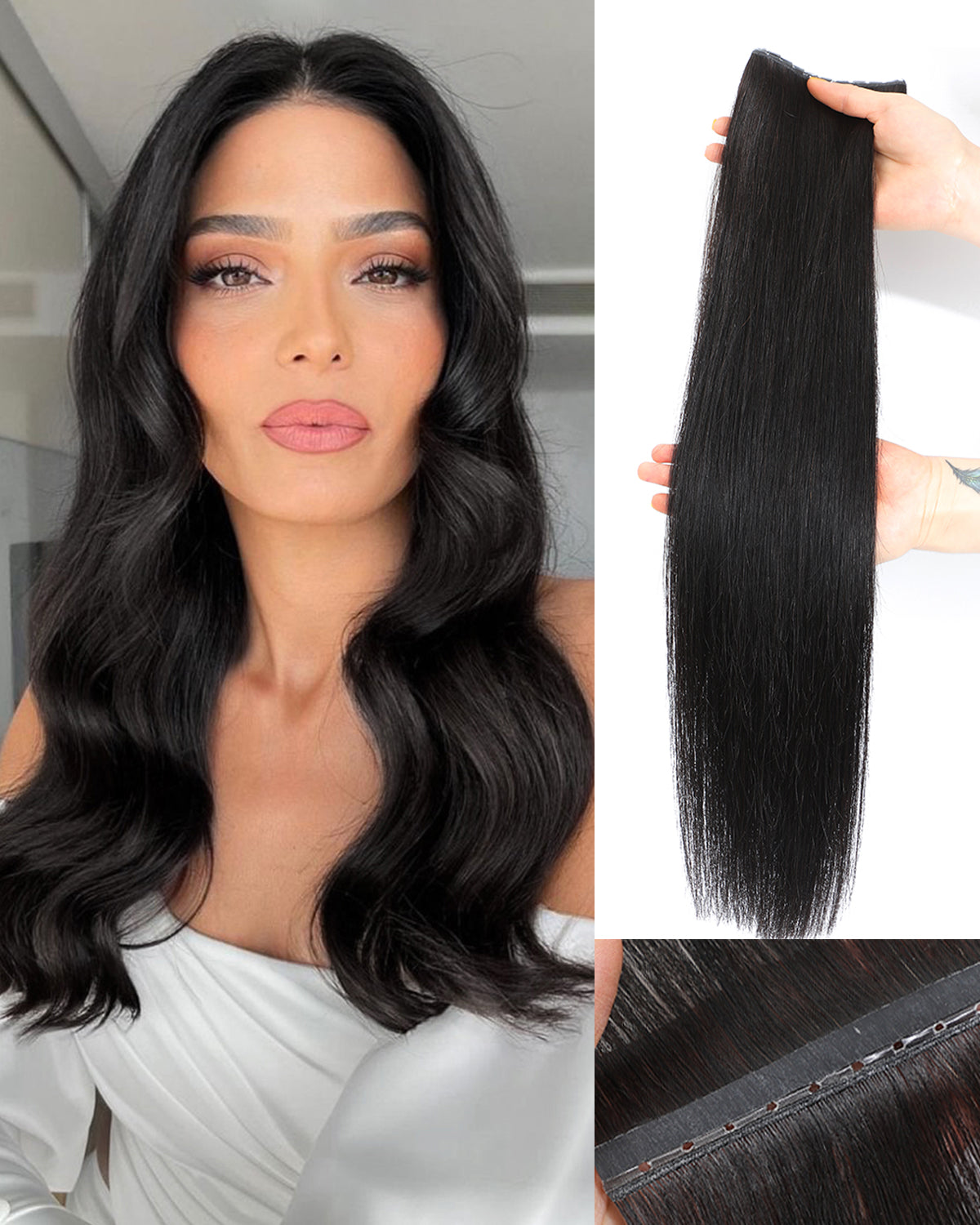 OVO Butterfly Dual-Sided Weft Hair Extensions Real Human Hair