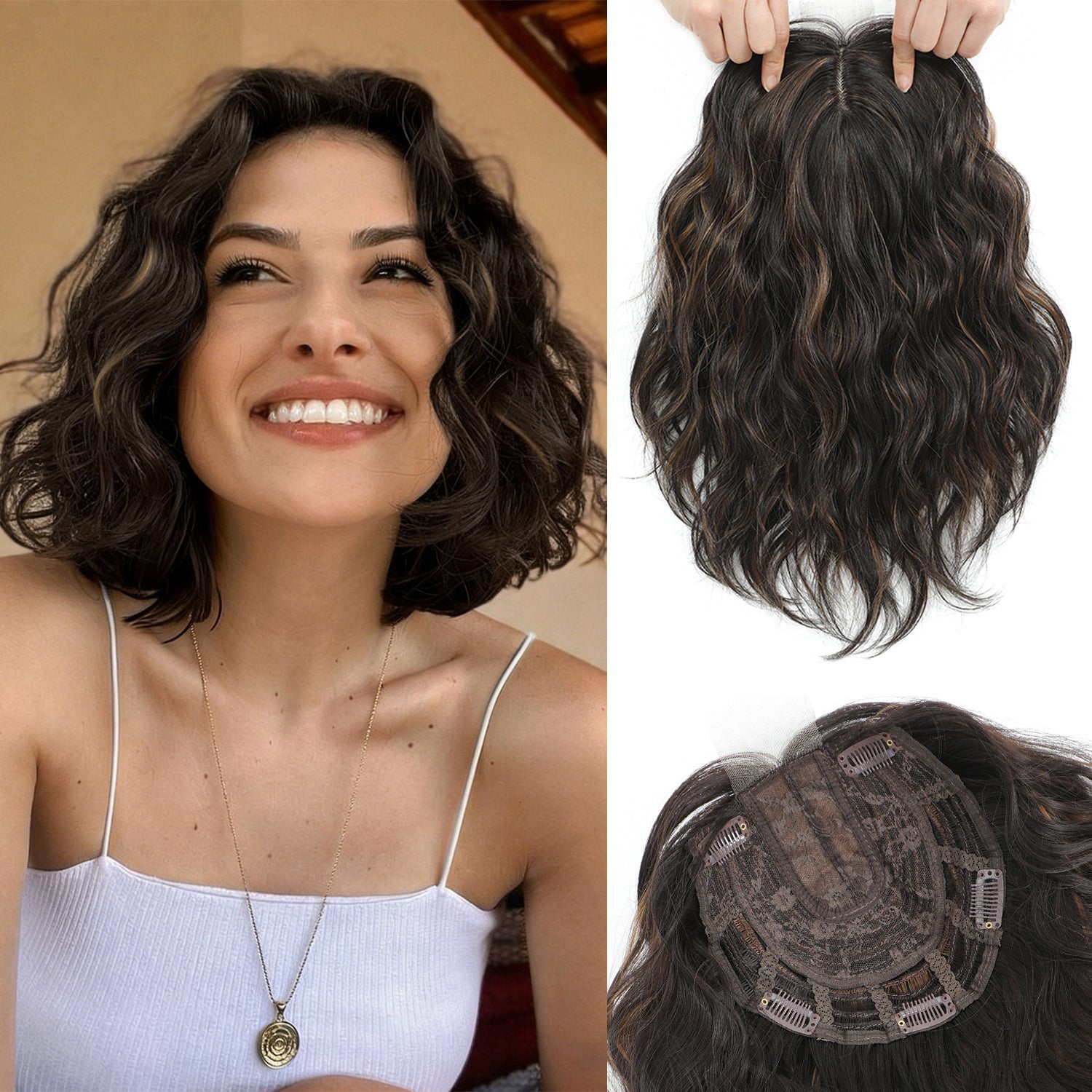 11"Short Wavy Hair Topper for Women with Thinning Hair-Cris